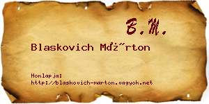 Blaskovich Márton névjegykártya