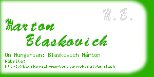 marton blaskovich business card